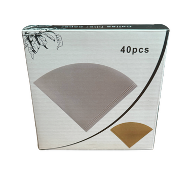 White Coffee Filter Papers V02 – 40 Pack for Pour Over Brewing